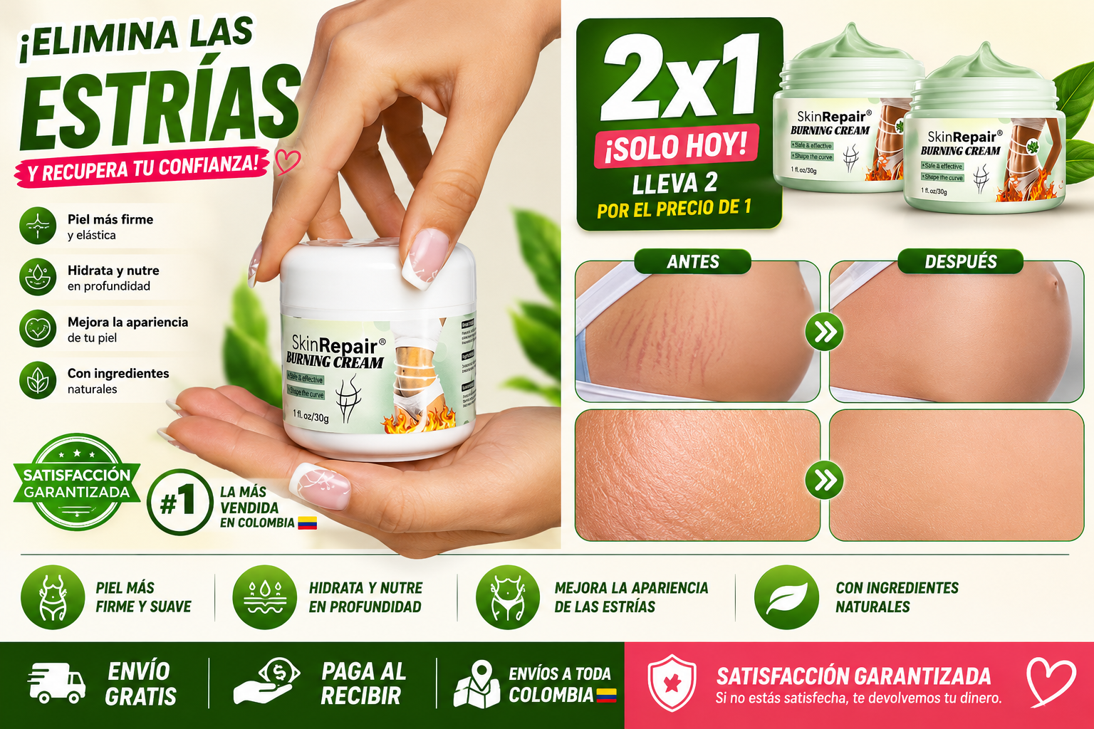 🎁 2x1 HOY | SkinRepair™ Crema Corporal con Envío Gratis y Pago Contra Entrega
