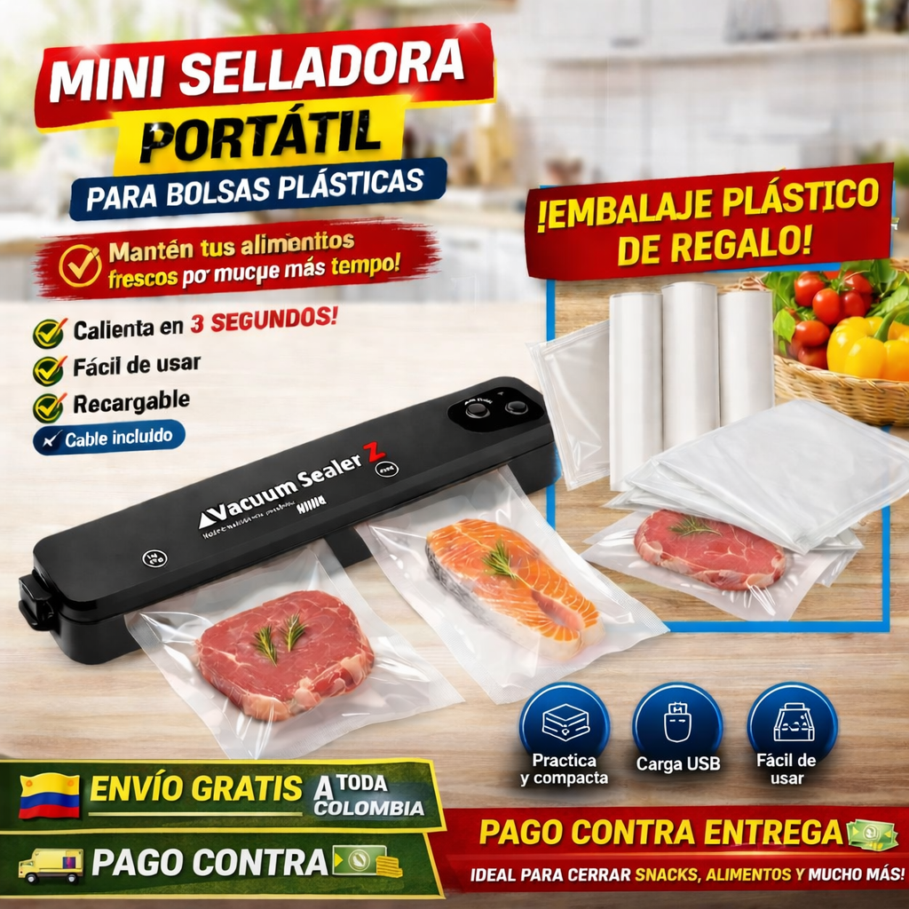 Maquina selladora al vacio + 100bolsas  como regalo - Pagas al recibir🚚